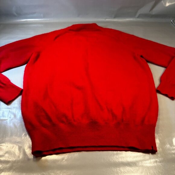 Giasone V Neck Sweater Mens 2 Ply Cashmere Long Sleeve Red Top Knit Shirt - Picture 15 of 16